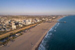 Venice Beach Vacation Rental aerial view of the beach